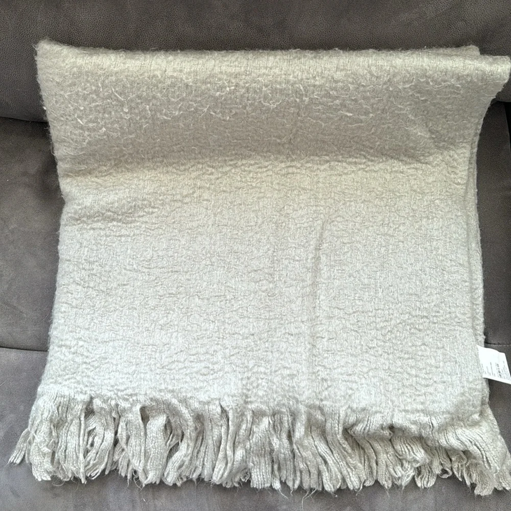 Crate & Barrel Loren Throw- Grey